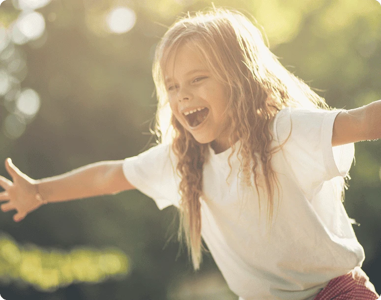 Healthy and happy child enjoying outdoor well-being