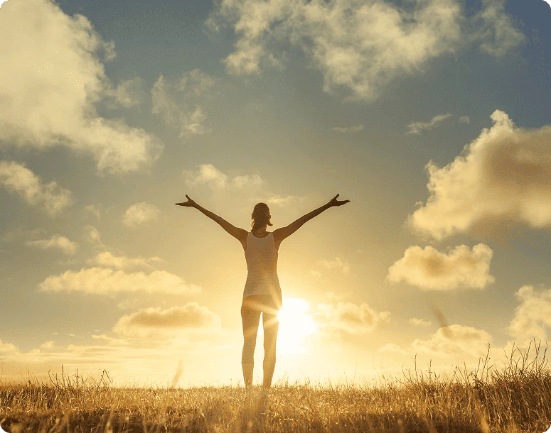 woman embracing well-being through a balanced Ayurvedic lifestyle